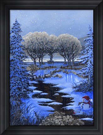Framed Snowman Print