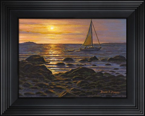 Framed Sail Boat At Napa Tree Pt. Print