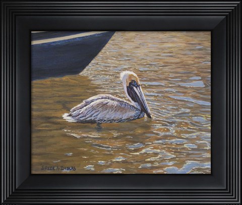 Framed Sparkling Water Pelican Print