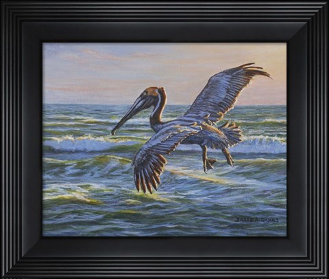 Framed Rough Water Fishing Print