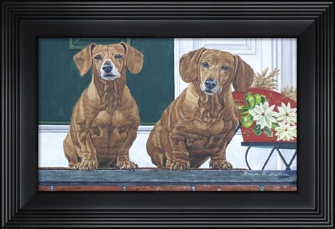 Framed Christmas Dogs Print