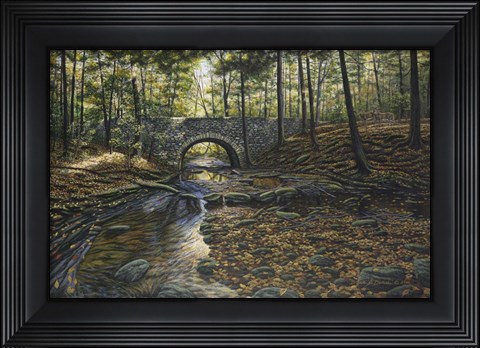 Framed Rock Bridge White Tails Print