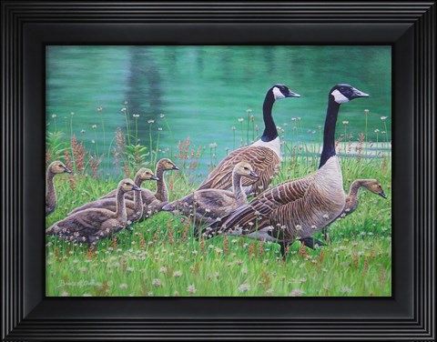 Framed Goose Family Outing Print