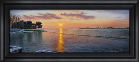 Framed Branford Sunset Beach Print