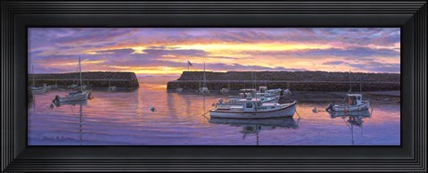 Framed Rockport, Ma Sunset Print