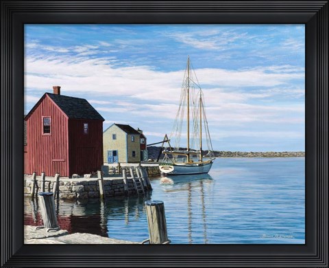 Framed Sail Boat Rockport Print
