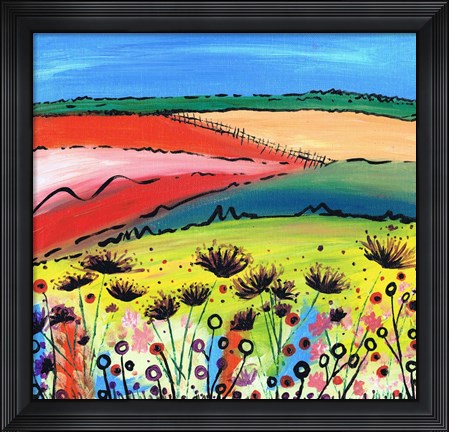 Framed Allium Fields Print