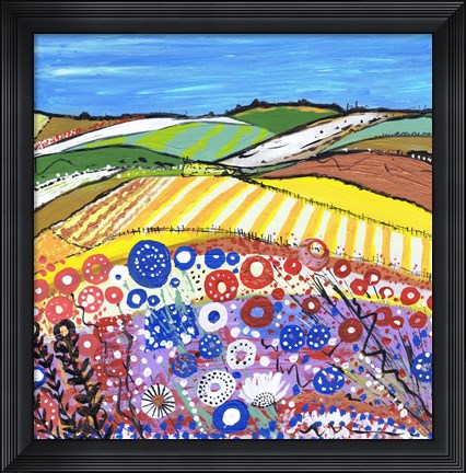 Framed Wheatfields In Scotland Print