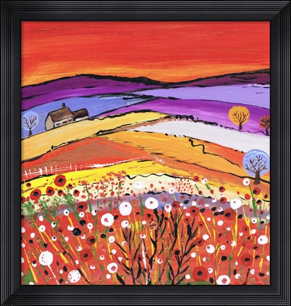 Framed Cottage On The Hill Print