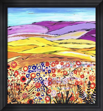 Framed Gold And Lilac Print