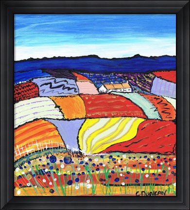 Framed Row Of Cottages In Fettercairn Print