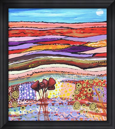 Framed Tulips In A Field Print