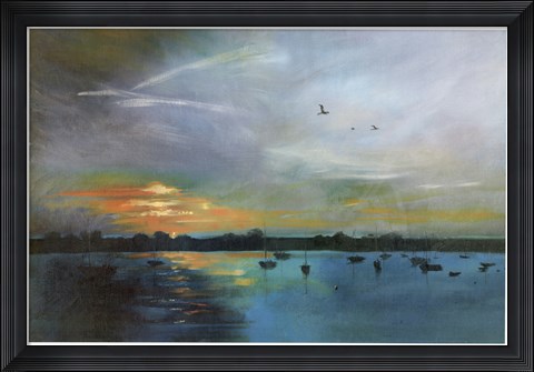 Framed Harbor Sunset Print