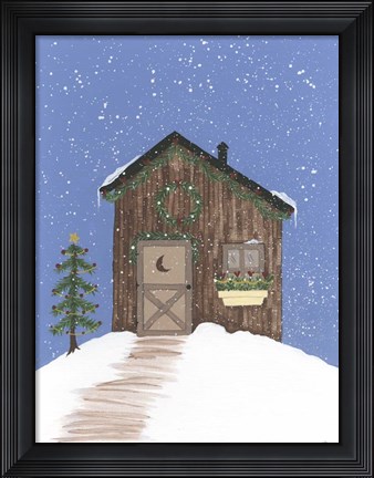 Framed Brown Outhouse Print