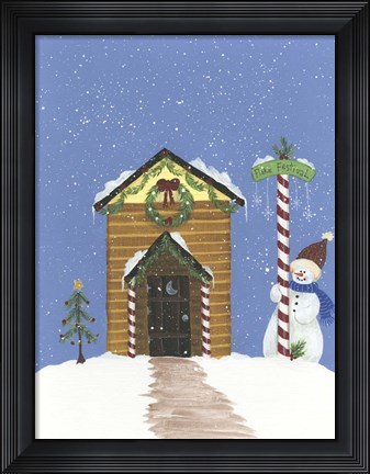 Framed Log Outhouse Print