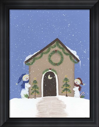 Framed Tan Outhouse Print