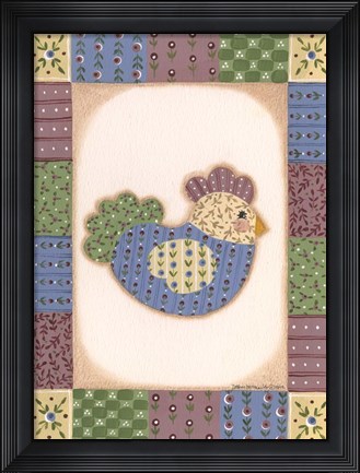 Framed Chicken V Print