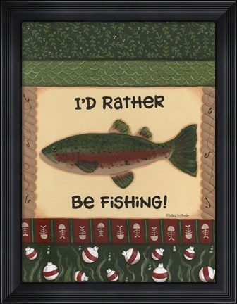 Framed Fishing II Print
