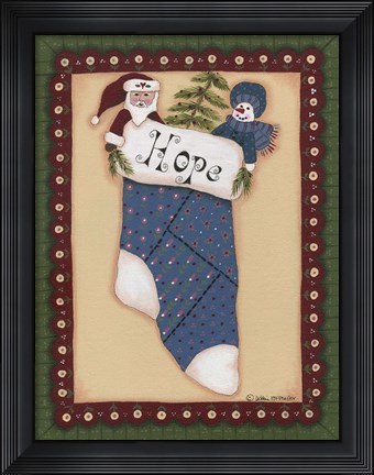 Framed Stocking III Hope Print