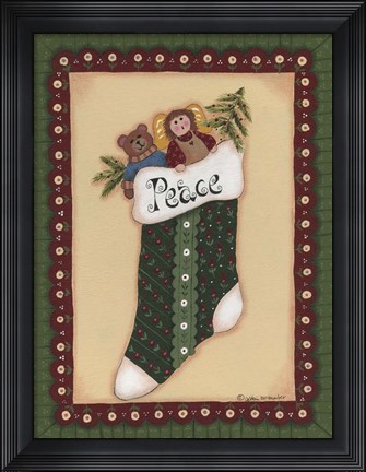 Framed Stocking IV Peace Print