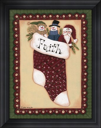 Framed Stocking VI Faith Print