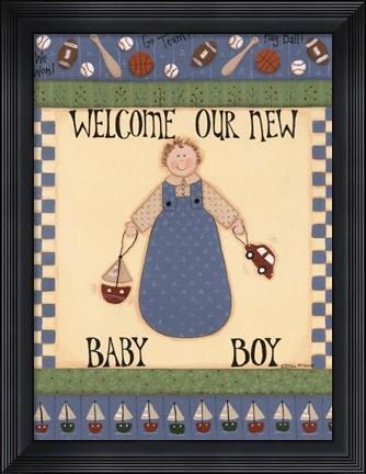 Framed Welcome Baby II Print