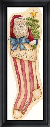 Framed Merrry Christmas Stocking Print