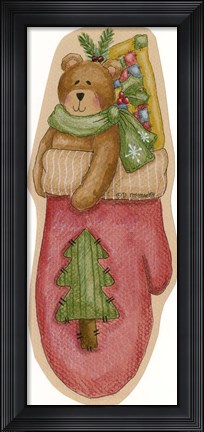 Framed Red Mitten Print