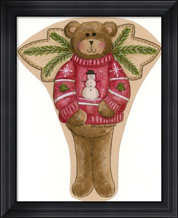 Framed Red Sweater Bear Print