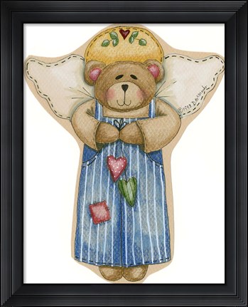 Framed Boy Bear Angel Print