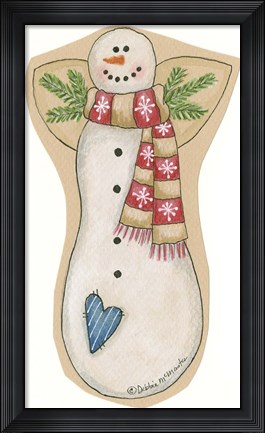 Framed Red Scarf Snowman Print