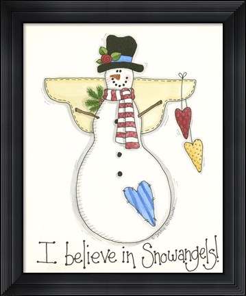 Framed I Believe In Snowangels Print