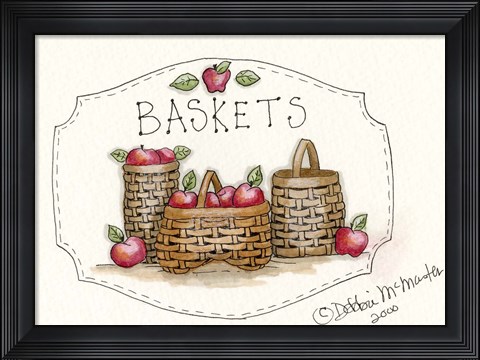 Framed 3 Baskets Print
