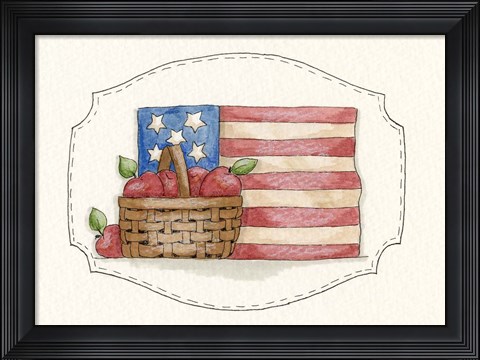Framed Flag With Apples Print