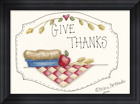 Framed Give Thanks Print