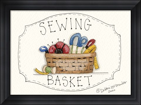 Framed Sewing Basket Print