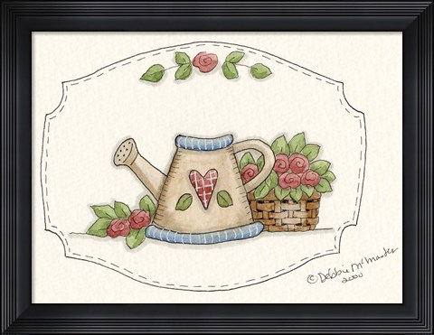 Framed Watering Can Print