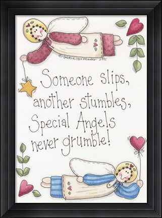 Framed Angels Never Grumble Print