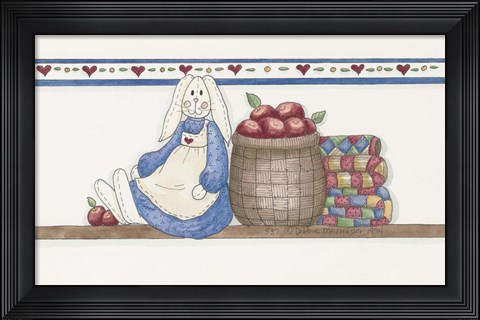 Framed Apple Bunny Print
