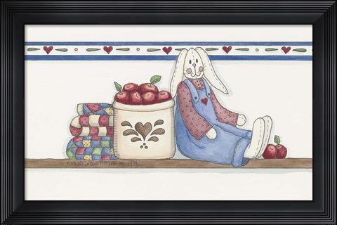 Framed Apple Bunny 2 Print
