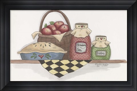 Framed Apple Pie With Basket Print