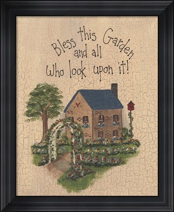 Framed Bless This Garden Print