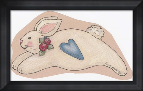Framed Blue Bunny Heart Print