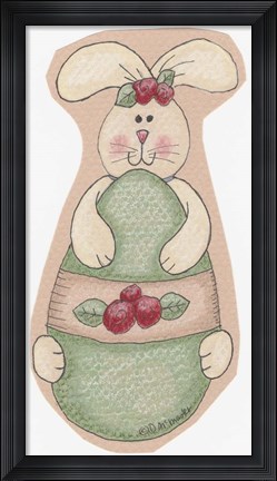Framed Bunny Green Egg Print