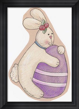 Framed Bunny Purple Egg Print