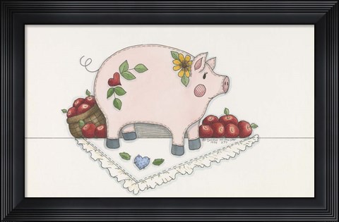 Framed Country Pig Print