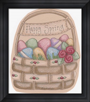 Framed Happy Spring Basket Print