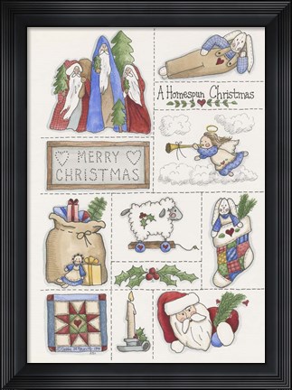 Framed Homespun Christmas Print