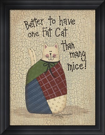 Framed One Fat Cat Print