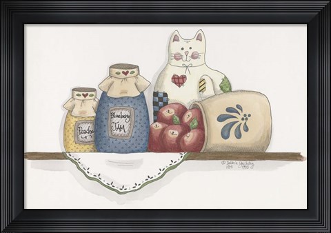Framed Patchwork Cat Jam Print